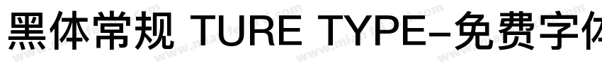 黑体常规 TURE TYPE字体转换